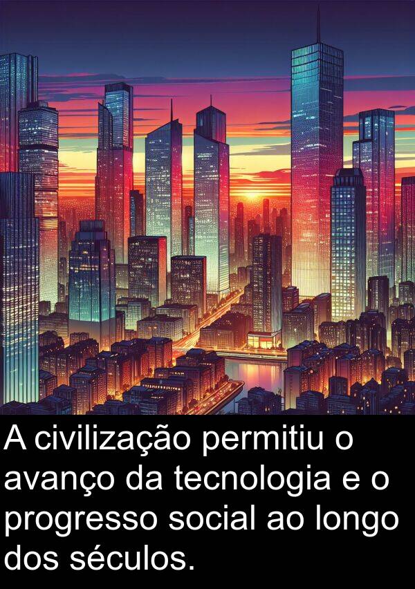 tecnologia: A civilização permitiu o avanço da tecnologia e o progresso social ao longo dos séculos.