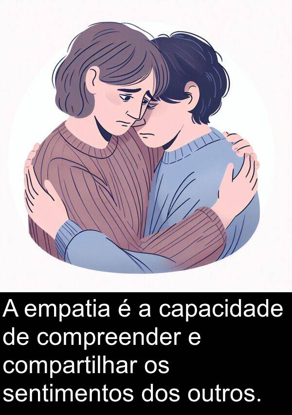 capacidade: A empatia é a capacidade de compreender e compartilhar os sentimentos dos outros.