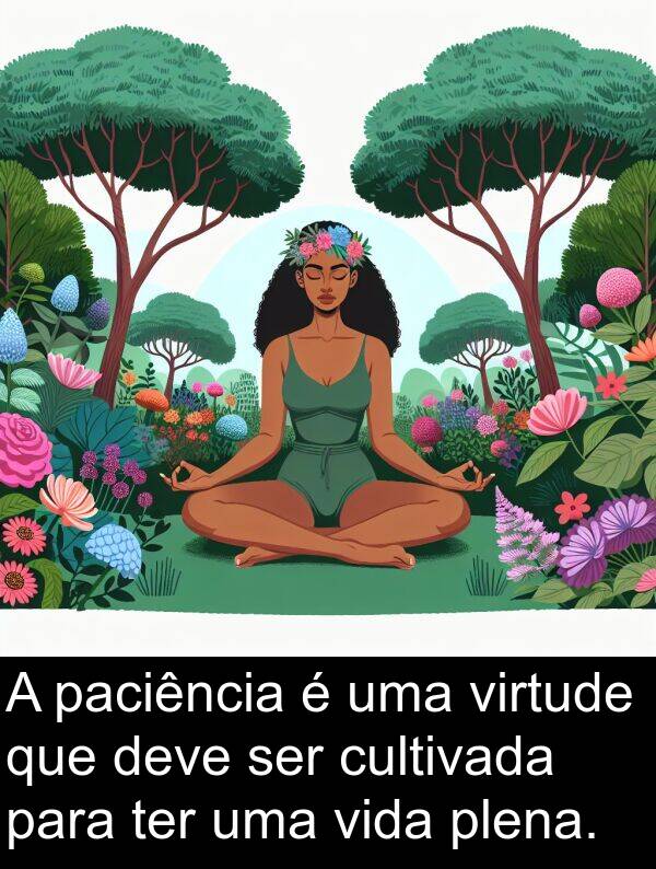 ter: A paciência é uma virtude que deve ser cultivada para ter uma vida plena.