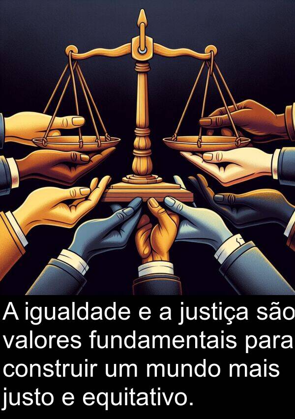 justo: A igualdade e a justiça são valores fundamentais para construir um mundo mais justo e equitativo.