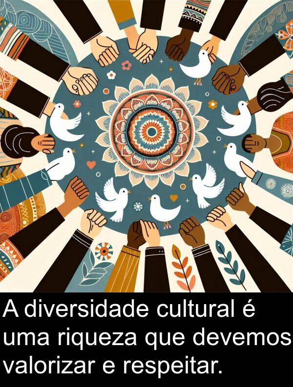 valorizar: A diversidade cultural é uma riqueza que devemos valorizar e respeitar.