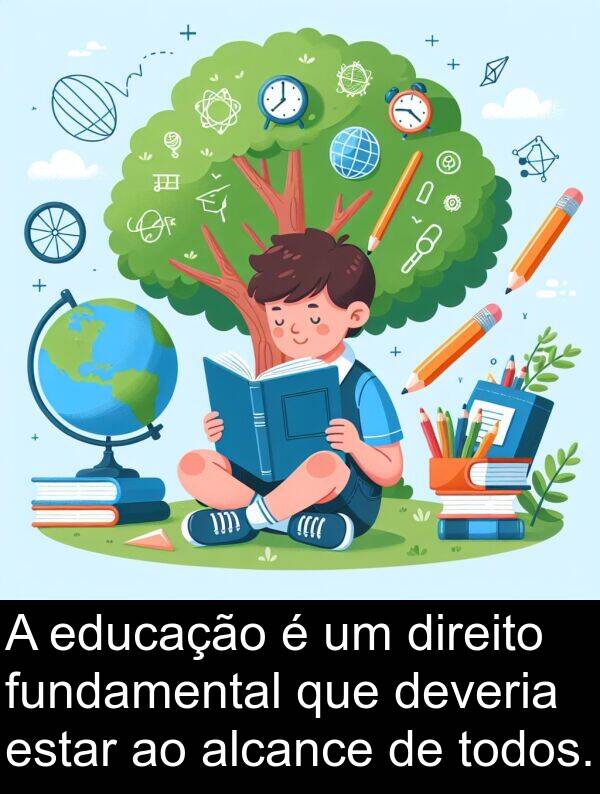 alcance: A educação é um direito fundamental que deveria estar ao alcance de todos.