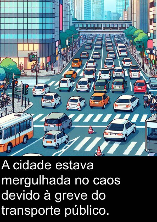 caos: A cidade estava mergulhada no caos devido à greve do transporte público.