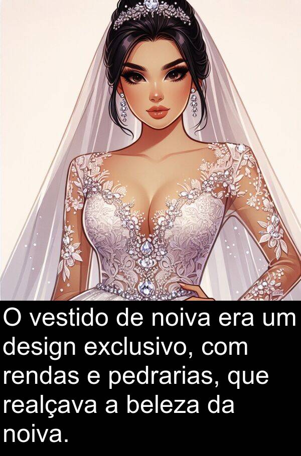 vestido: O vestido de noiva era um design exclusivo, com rendas e pedrarias, que realçava a beleza da noiva.