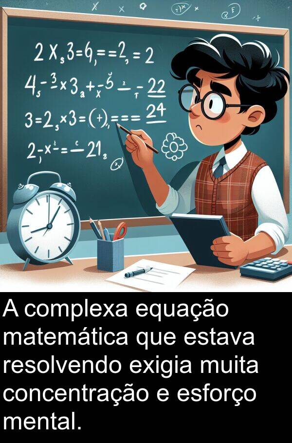 matemática: A complexa equação matemática que estava resolvendo exigia muita concentração e esforço mental.