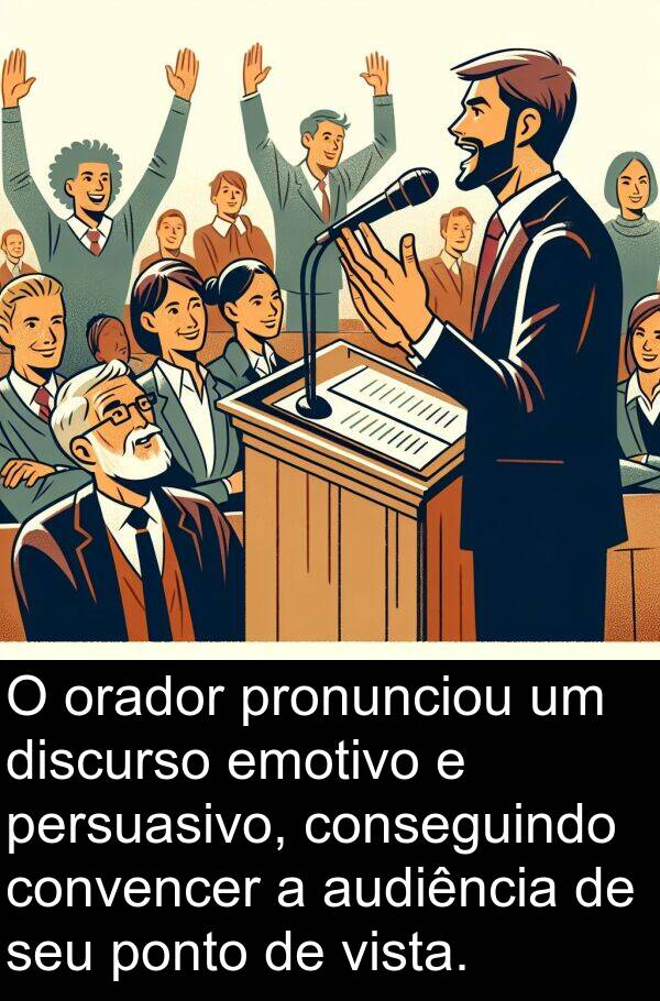 orador: O orador pronunciou um discurso emotivo e persuasivo, conseguindo convencer a audiência de seu ponto de vista.