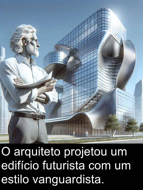 projetou: O arquiteto projetou um edifício futurista com um estilo vanguardista.