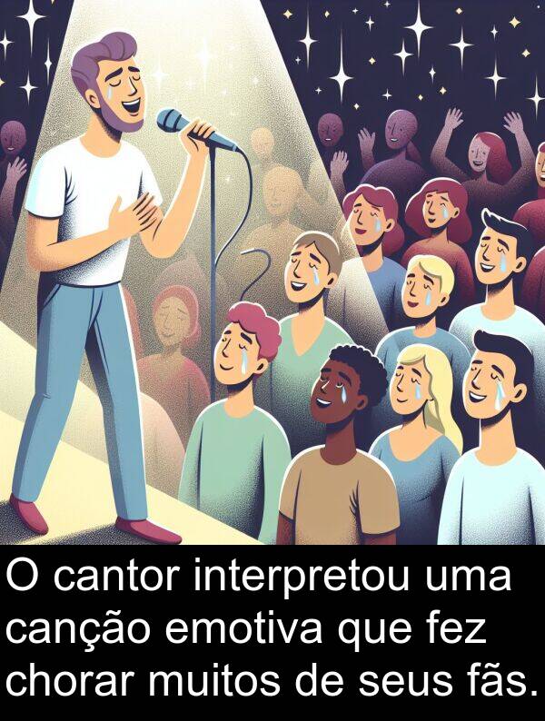 cantor: O cantor interpretou uma canção emotiva que fez chorar muitos de seus fãs.