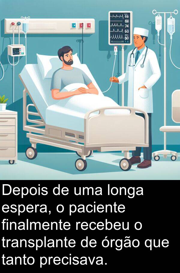 paciente: Depois de uma longa espera, o paciente finalmente recebeu o transplante de órgão que tanto precisava.