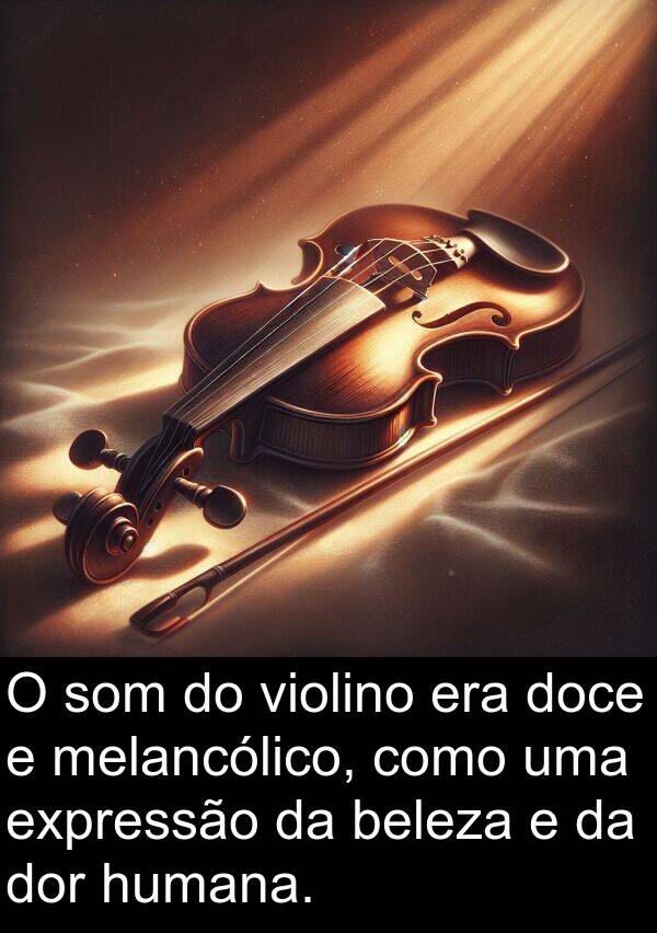 humana: O som do violino era doce e melancólico, como uma expressão da beleza e da dor humana.