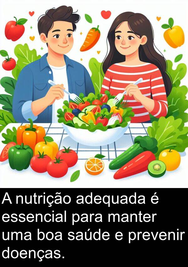 saúde: A nutrição adequada é essencial para manter uma boa saúde e prevenir doenças.