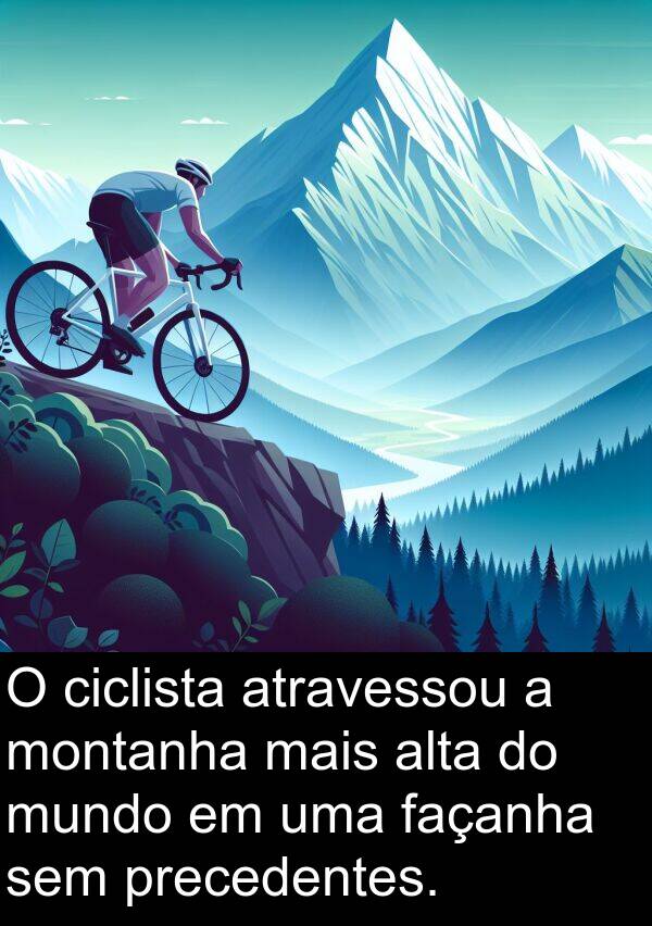 façanha: O ciclista atravessou a montanha mais alta do mundo em uma façanha sem precedentes.