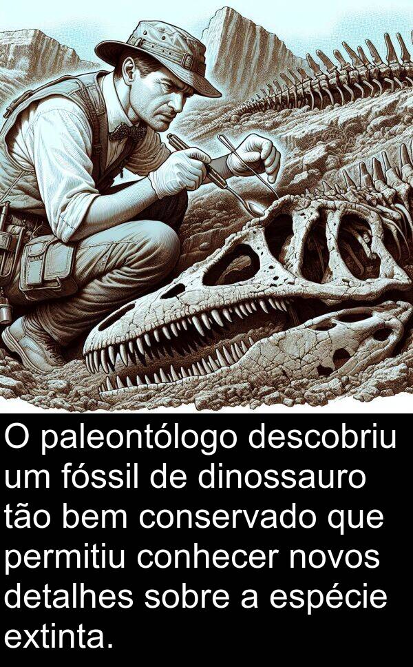 novos: O paleontólogo descobriu um fóssil de dinossauro tão bem conservado que permitiu conhecer novos detalhes sobre a espécie extinta.