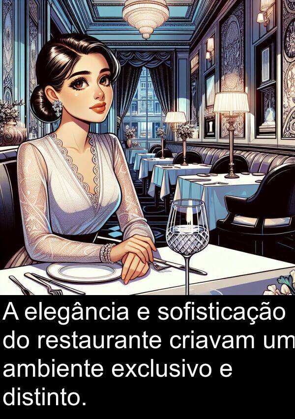 sofisticação: A elegância e sofisticação do restaurante criavam um ambiente exclusivo e distinto.