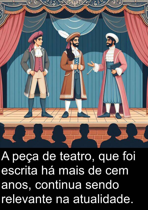 teatro: A peça de teatro, que foi escrita há mais de cem anos, continua sendo relevante na atualidade.