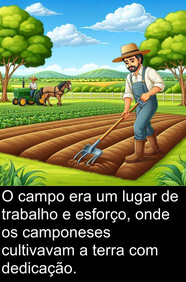 terra: O campo era um lugar de trabalho e esforço, onde os camponeses cultivavam a terra com dedicação.