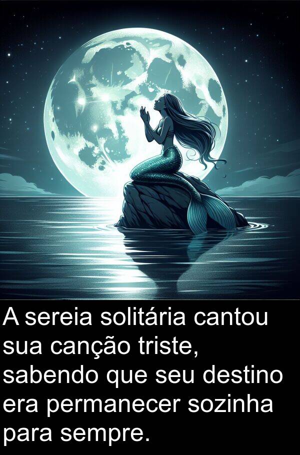 sabendo: A sereia solitária cantou sua canção triste, sabendo que seu destino era permanecer sozinha para sempre.