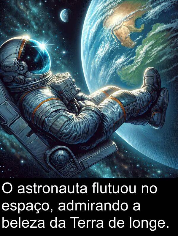 beleza: O astronauta flutuou no espaço, admirando a beleza da Terra de longe.