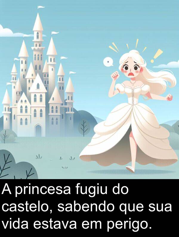 sabendo: A princesa fugiu do castelo, sabendo que sua vida estava em perigo.