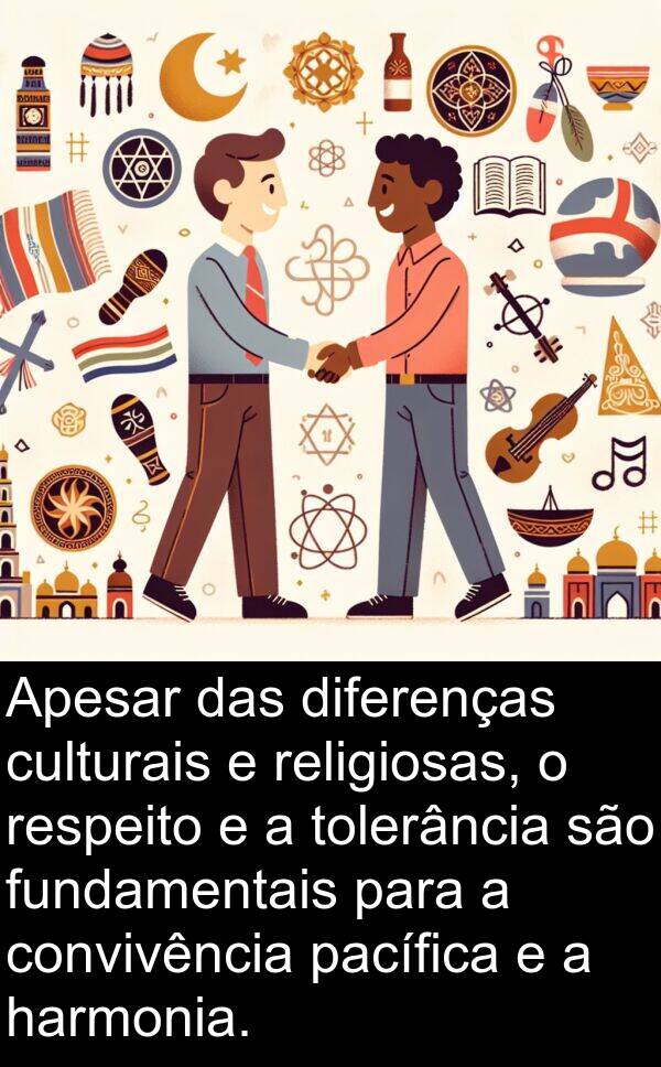 harmonia: Apesar das diferenças culturais e religiosas, o respeito e a tolerância são fundamentais para a convivência pacífica e a harmonia.