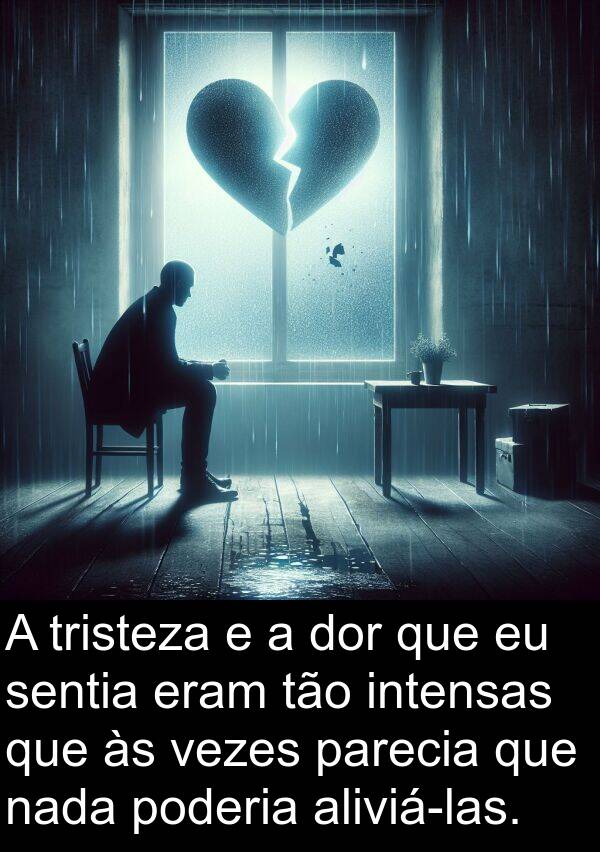 nada: A tristeza e a dor que eu sentia eram tão intensas que às vezes parecia que nada poderia aliviá-las.