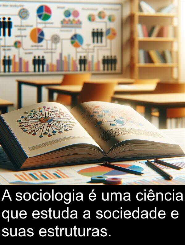 sociedade: A sociologia é uma ciência que estuda a sociedade e suas estruturas.