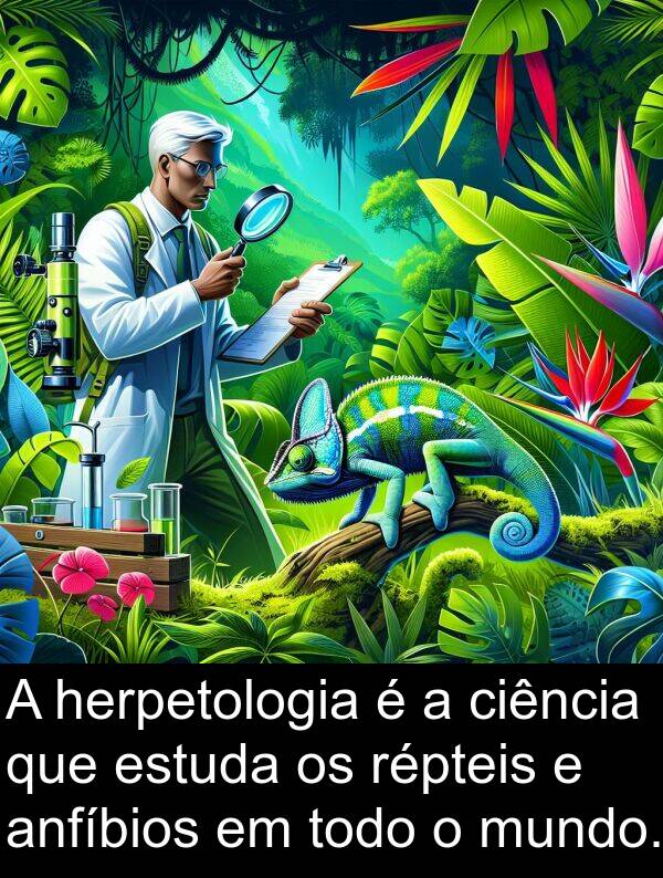 todo: A herpetologia é a ciência que estuda os répteis e anfíbios em todo o mundo.