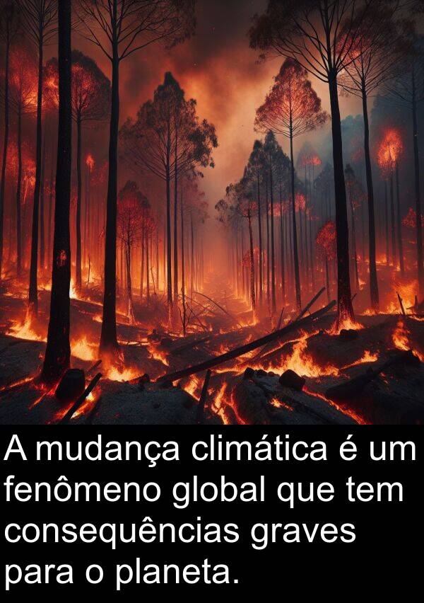 global: A mudança climática é um fenômeno global que tem consequências graves para o planeta.