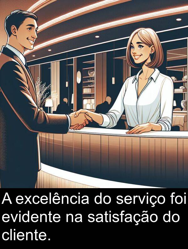 satisfação: A excelência do serviço foi evidente na satisfação do cliente.