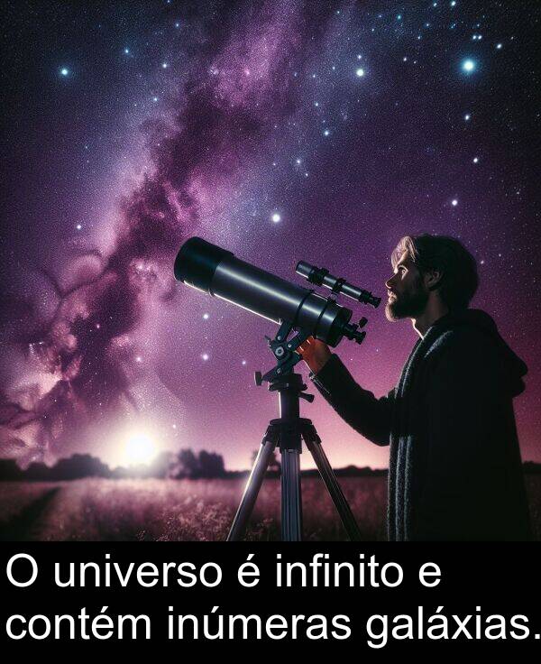 galáxias: O universo é infinito e contém inúmeras galáxias.