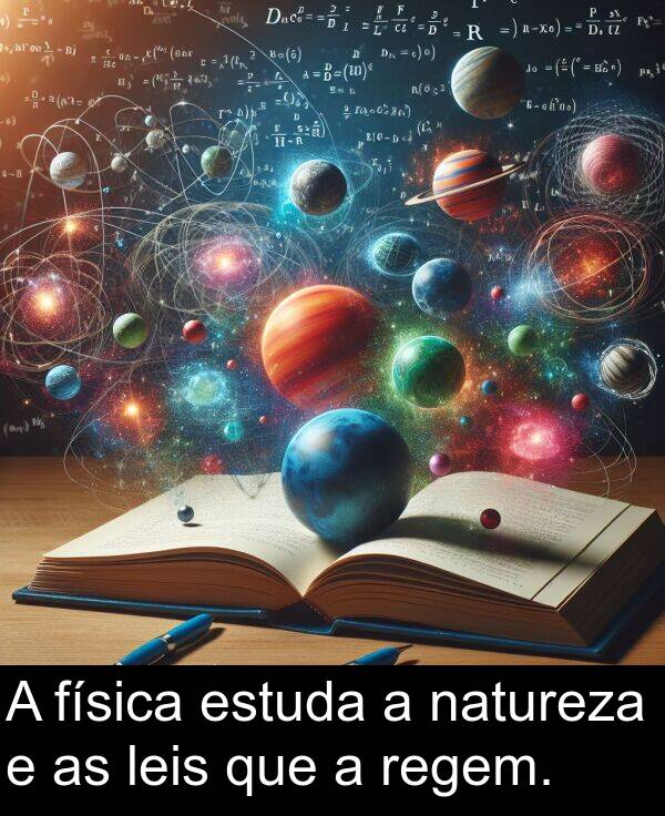 leis: A física estuda a natureza e as leis que a regem.