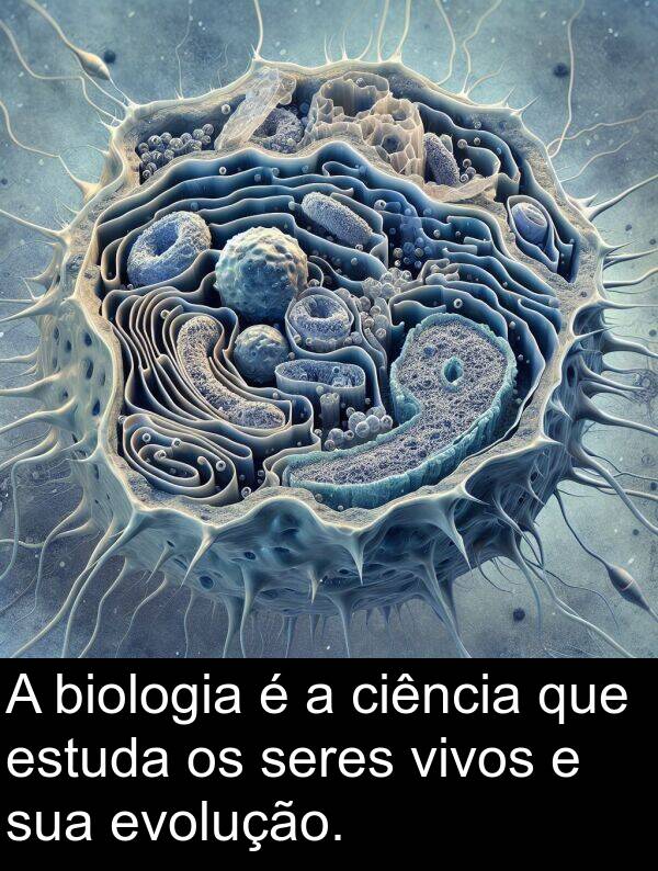 biologia: A biologia é a ciência que estuda os seres vivos e sua evolução.