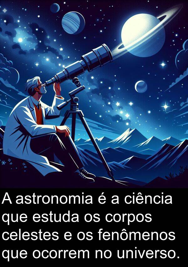 universo: A astronomia é a ciência que estuda os corpos celestes e os fenômenos que ocorrem no universo.