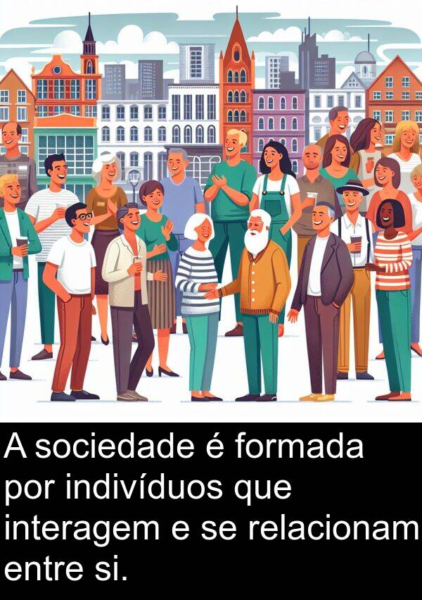 indivíduos: A sociedade é formada por indivíduos que interagem e se relacionam entre si.