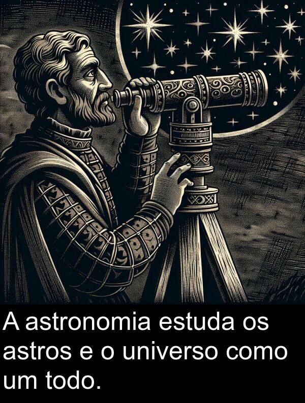 universo: A astronomia estuda os astros e o universo como um todo.