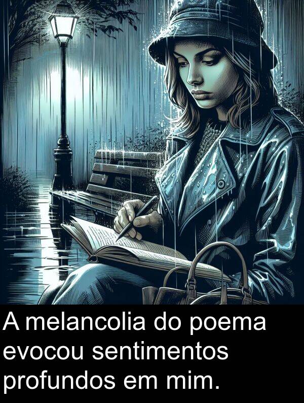 mim: A melancolia do poema evocou sentimentos profundos em mim.