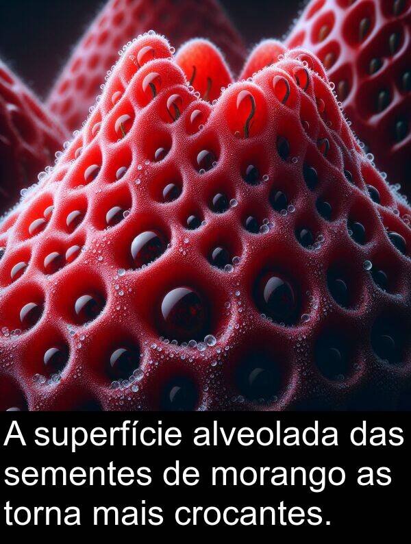 das: A superfície alveolada das sementes de morango as torna mais crocantes.