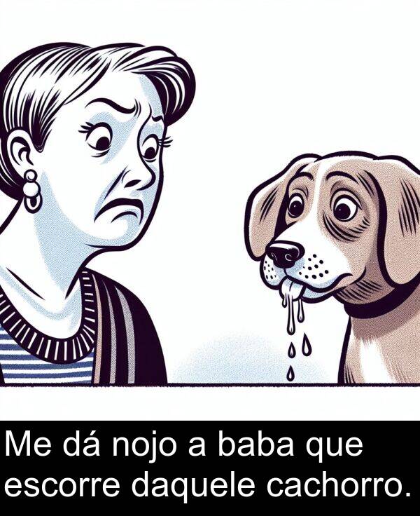 daquele: Me dá nojo a baba que escorre daquele cachorro.