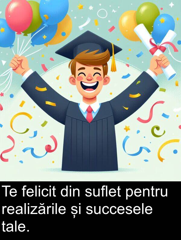 tale: Te felicit din suflet pentru realizările și succesele tale.