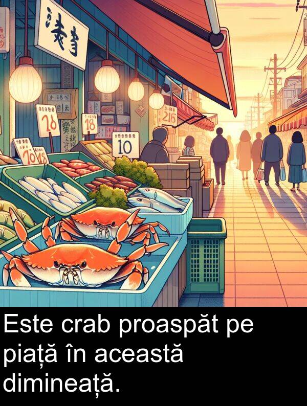 dimineață: Este crab proaspăt pe piață în această dimineață.