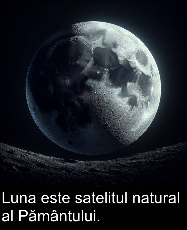 satelitul: Luna este satelitul natural al Pământului.