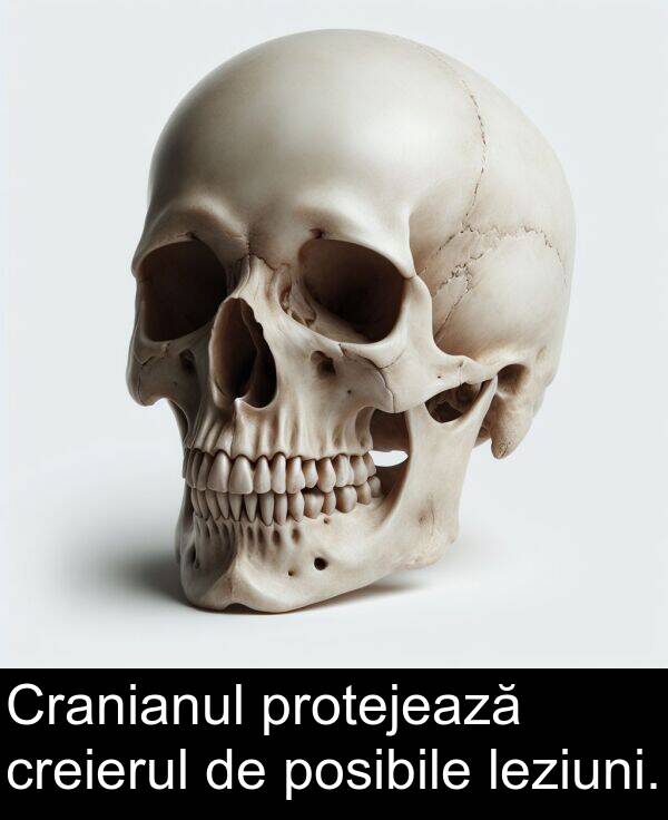 protejează: Cranianul protejează creierul de posibile leziuni.