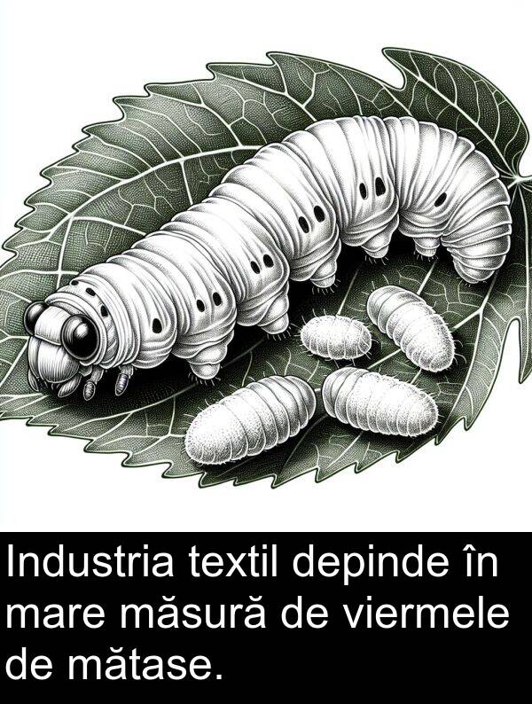 depinde: Industria textil depinde în mare măsură de viermele de mătase.