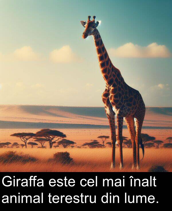 înalt: Giraffa este cel mai înalt animal terestru din lume.