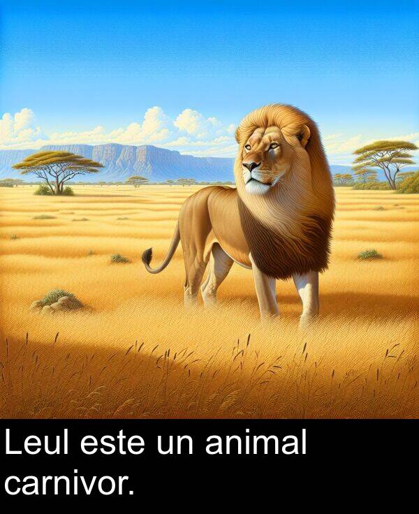 carnivor: Leul este un animal carnivor.