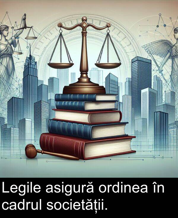 cadrul: Legile asigură ordinea în cadrul societății.