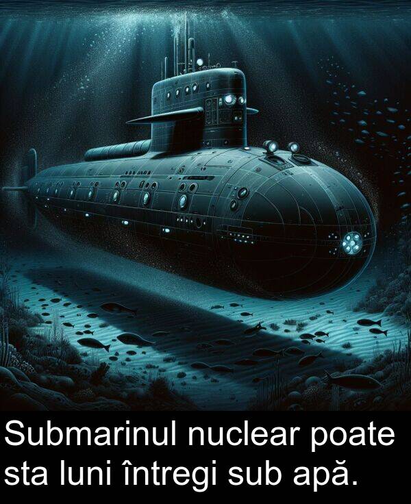 sta: Submarinul nuclear poate sta luni întregi sub apă.