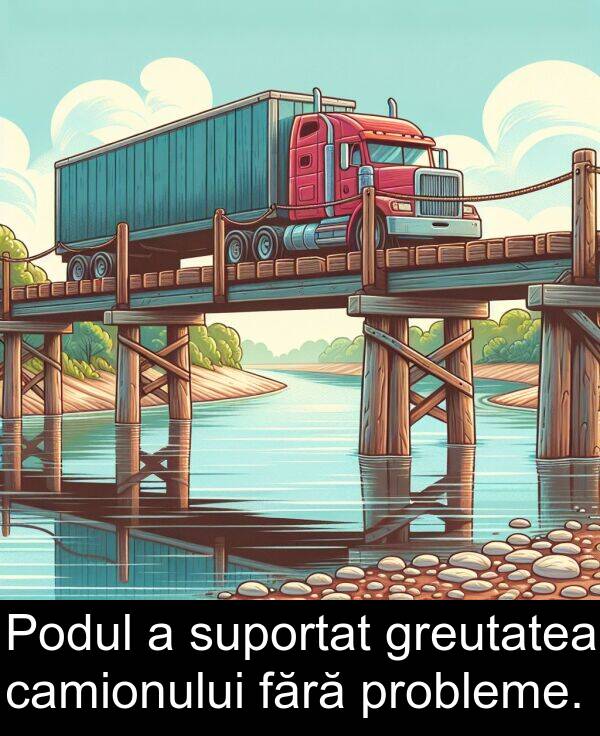 fără: Podul a suportat greutatea camionului fără probleme.