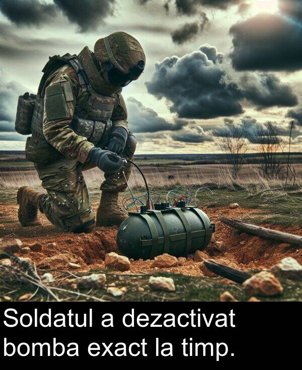 dezactivat: Soldatul a dezactivat bomba exact la timp.