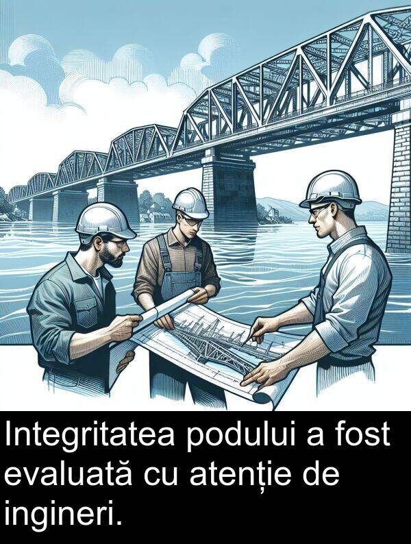 ingineri: Integritatea podului a fost evaluată cu atenție de ingineri.